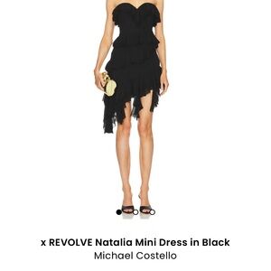 Michael Costello x REVOLVE Natalia Mini Dress in Black
